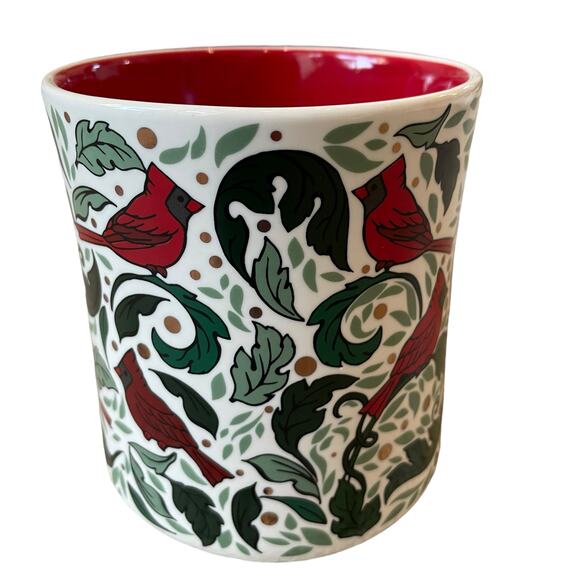 Peppermint & Pine Christmas Red Cardinal Coffee Mug Winter Tea Cup Set of 2 NEW - Picture 3 of 15